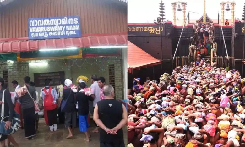 വി എച്ച് പി ആഹ്വാനം ചെവികൊള്ളാതെ ഹൈന്ദവ വിശ്വാസികള് കൂട്ടത്തോടെ വാവര് നടയിൽ